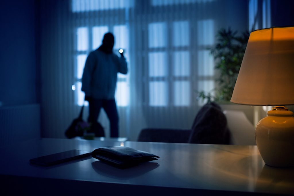Intruder inside home, secure your home with a security system