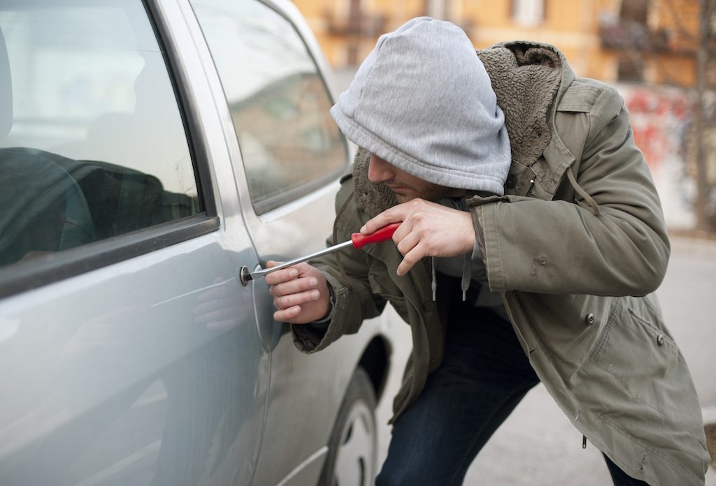 car theft lock being picked